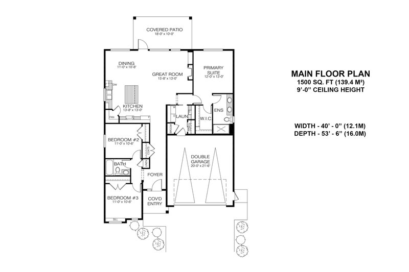 Dream House Plan - Floor Plan - Main Floor for Contemporary House Plan #1100-110 - 3 bed, 2 bath