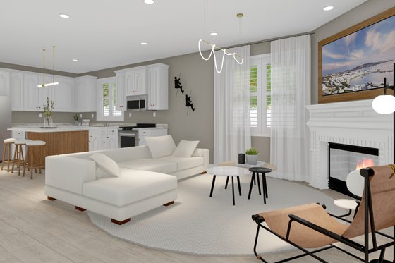 Interior - Family Room for Ranch House Plan #1060-9 - 5 bed, 3 bath