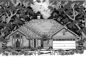 House Design - Exterior - Front Elevation for European House Plan #42-439 - 3 bed, 2 bath
