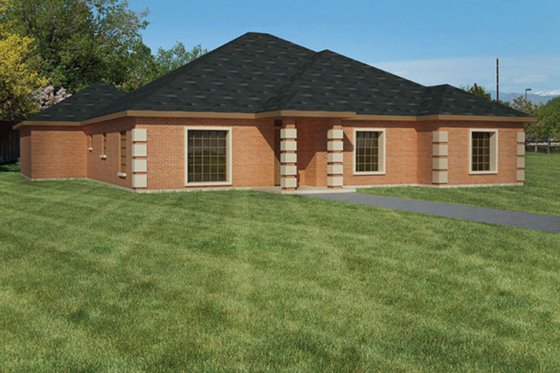 Exterior - Front Elevation 3 for Ranch House Plan #1061-22 - 3 bed, 3 bath