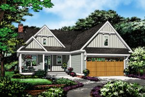 Country Exterior - Front Elevation Plan #929-1076