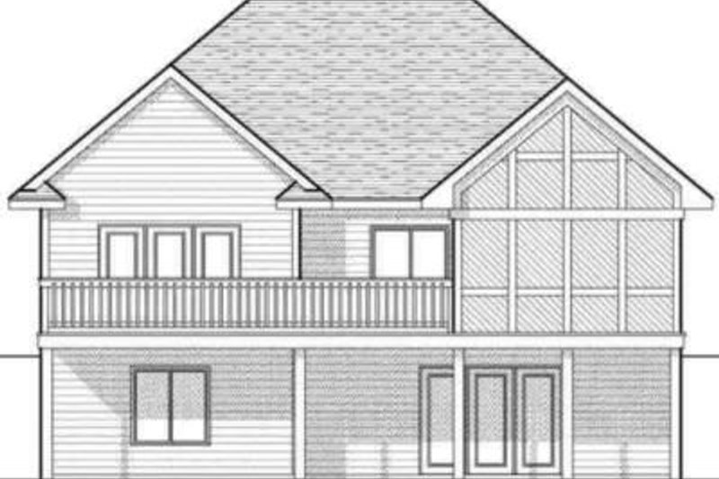 Home Plan - Exterior - Rear Elevation for Traditional House Plan #70-580 - 2 bed, 2 bath
