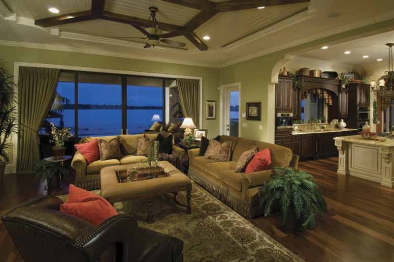 Dream House Plan - Interior - Family Room for Mediterranean House Plan #1039-1 - 5 bed, 6 bath