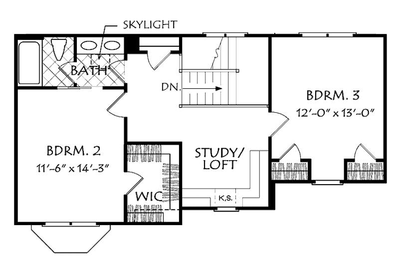 Home Plan - Floor Plan - Upper Floor for European House Plan #927-503 - 4 bed, 3 bath