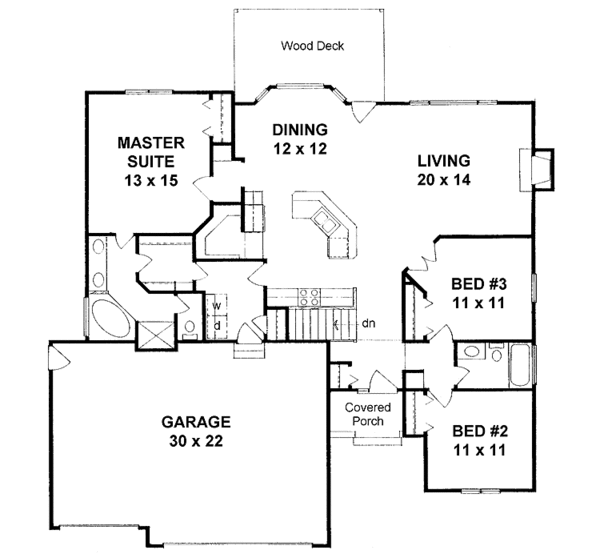 Home Plan - Traditional Floor Plan - Main Floor Plan #58-233