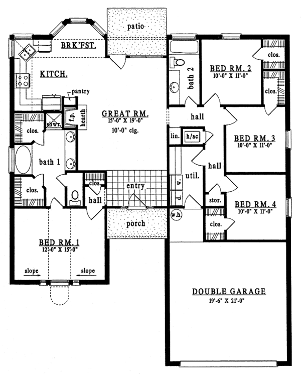 Home Plan - European Floor Plan - Main Floor Plan #42-513