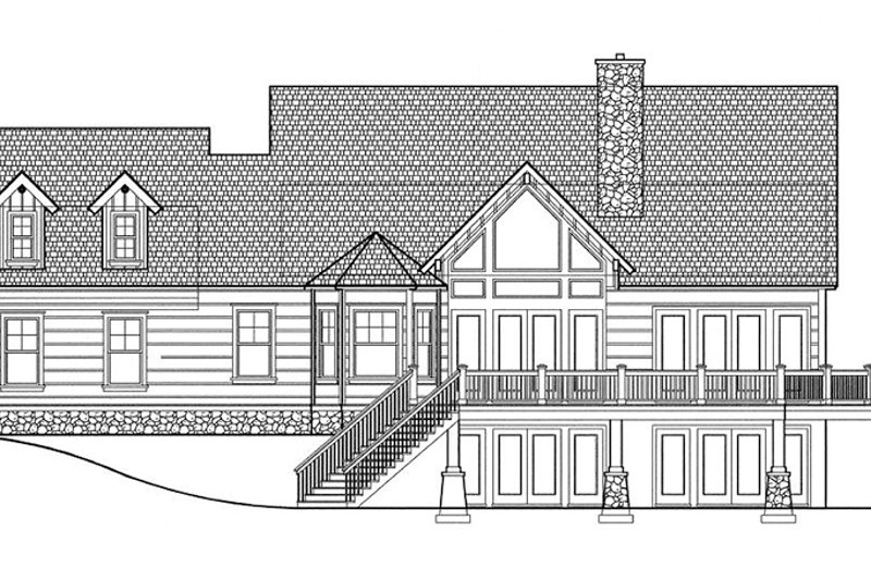 Dream House Plan - Exterior - Rear Elevation for Log House Plan #417-564 - 3 bed, 2.5 bath