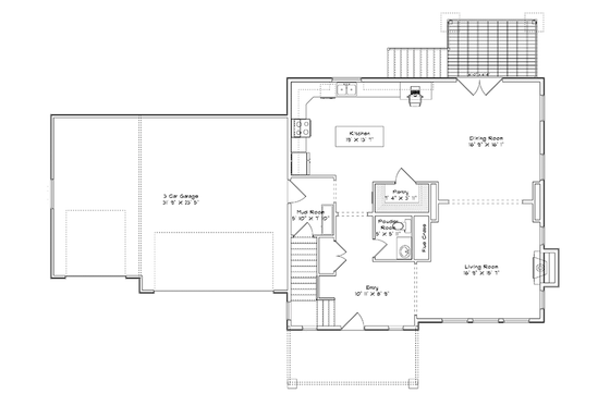 Floor Plan - Main Floor for Traditional House Plan #1060-15 - 4 bed, 3.5 bath