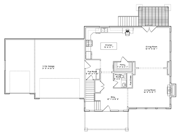 House Design - Traditional Floor Plan - Main Floor Plan #1060-15
