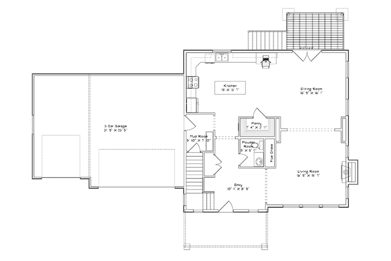 Architectural House Design - Floor Plan - Main Floor for Traditional House Plan #1060-15 - 4 bed, 3.5 bath