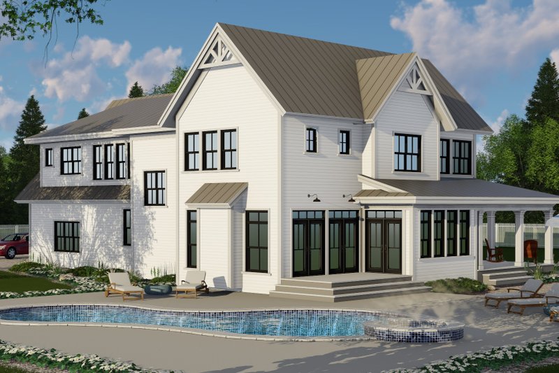Dream House Plan - Exterior - Rear Elevation for Farmhouse House Plan #51-1564 - 4 bed, 3.5 bath