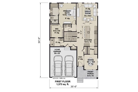 Floor Plan - Main Floor for Modern House Plan #51-1348 - 4 bed, 3.5 bath