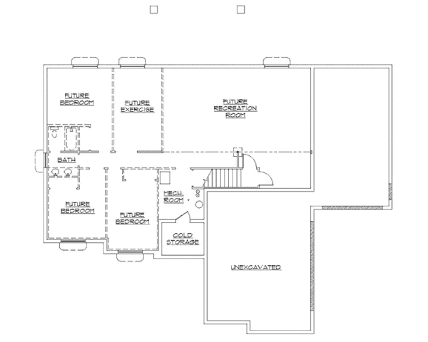 Architectural House Design - Traditional Floor Plan - Lower Floor Plan #945-89