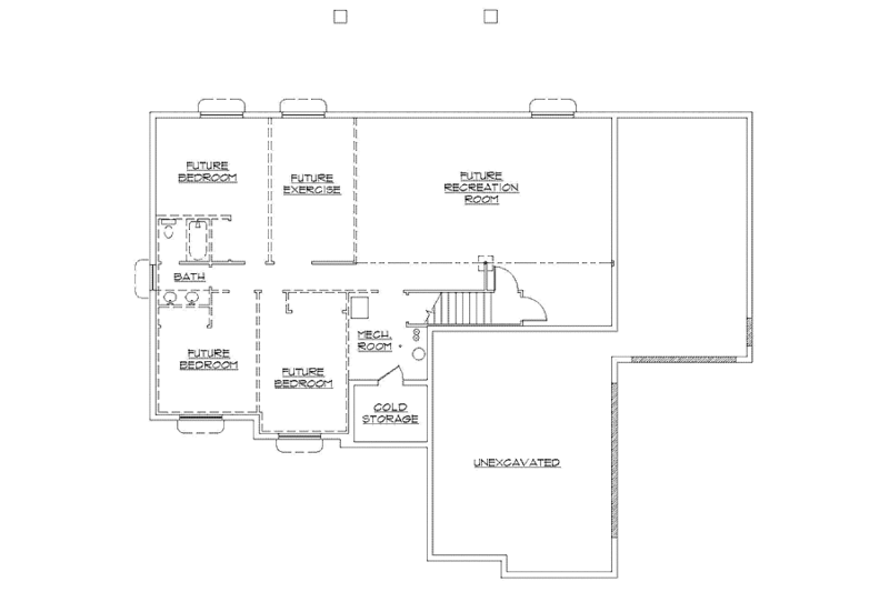 Home Plan - Floor Plan - Lower Floor for Traditional House Plan #945-89 - 3 bed, 2.5 bath
