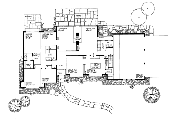 Home Plan - Tudor Floor Plan - Main Floor Plan #72-722