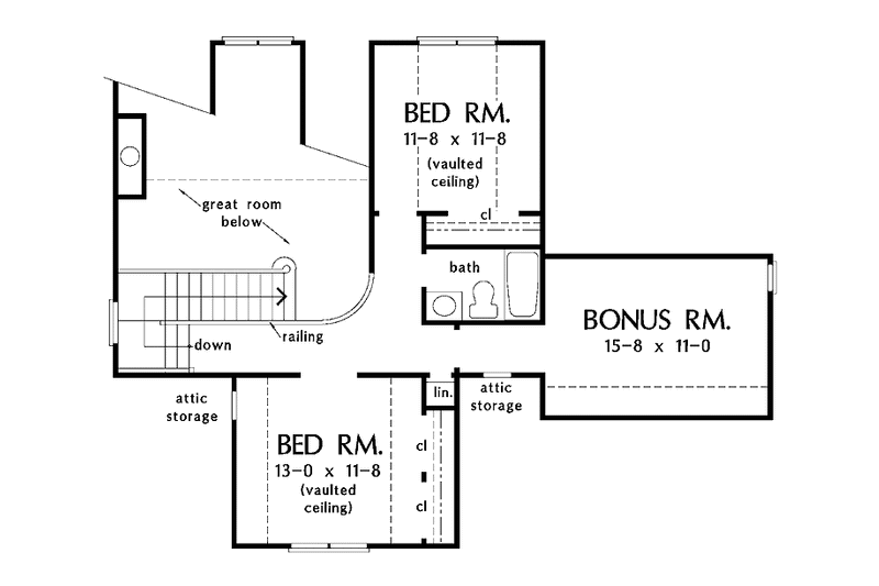 Home Plan - Floor Plan - Upper Floor for European House Plan #929-597 - 3 bed, 2.5 bath