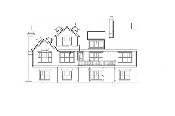 Exterior - Rear Elevation for Craftsman House Plan #927-337 - 3 bed, 2.5 bath