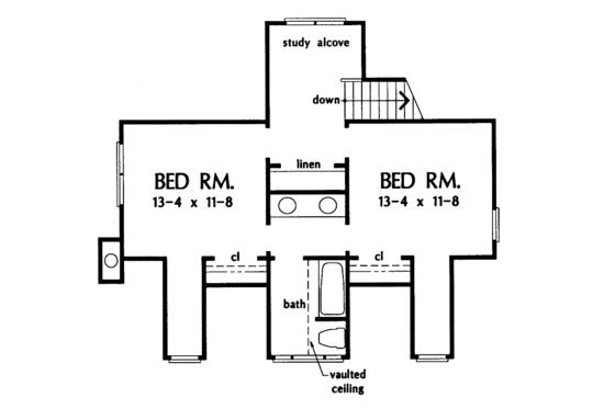 Floor Plan - Upper Floor for Country House Plan #929-196 - 3 bed, 2.5 bath