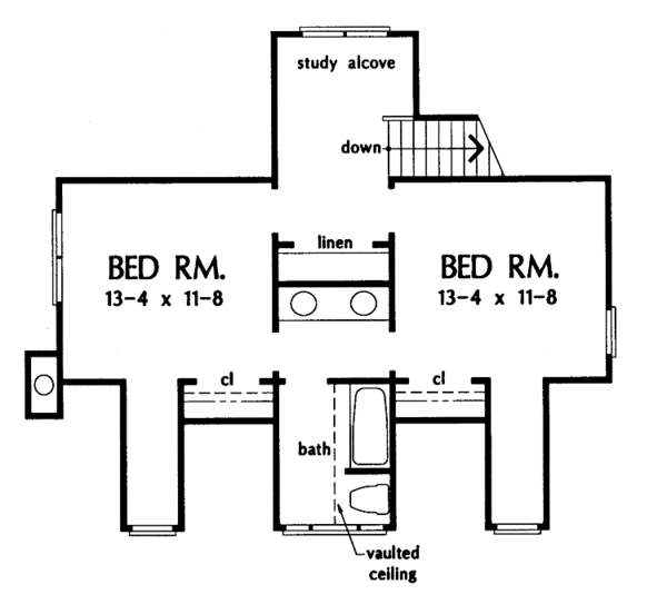 House Blueprint - Country Floor Plan - Upper Floor Plan #929-196