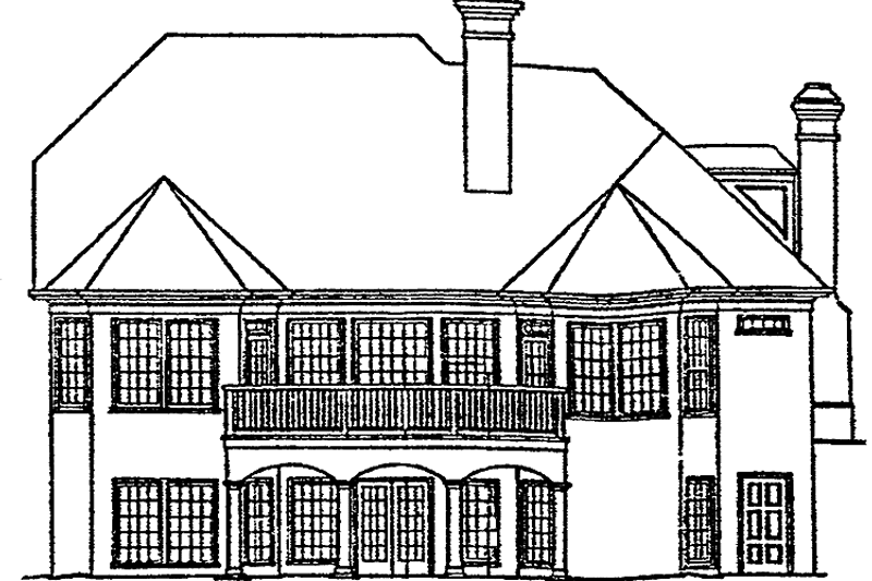Dream House Plan - Exterior - Rear Elevation for European House Plan #429-62 - 4 bed, 3.5 bath