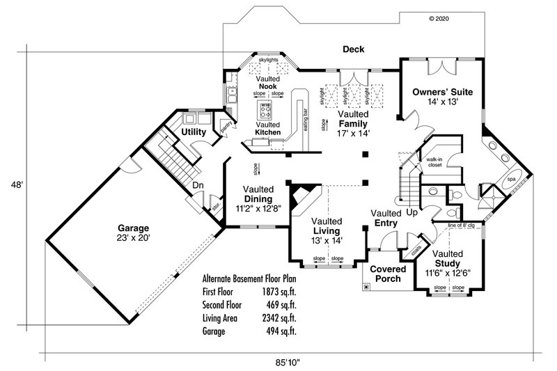 Home Plan - Floor Plan - Other Floor for Ranch House Plan #124-129 - 3 bed, 2.5 bath