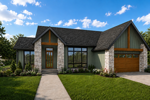Architectural House Design - Exterior - Front Elevation for Farmhouse House Plan #48-1227 - 3 bed, 2 bath