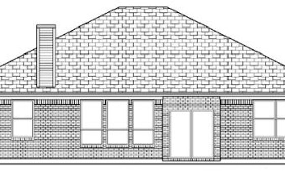 Exterior - Rear Elevation for European House Plan #84-316 - 3 bed, 2 bath