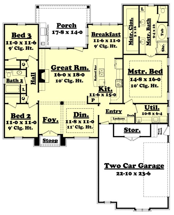 House Blueprint - European Floor Plan - Main Floor Plan #430-116