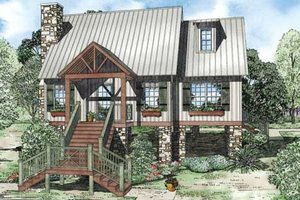 Cottage Exterior - Front Elevation Plan #17-2362