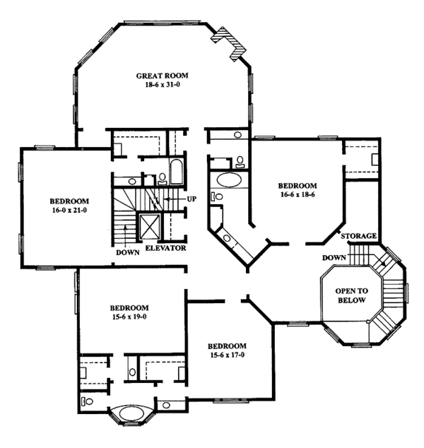 House Design - Victorian Floor Plan - Upper Floor Plan #1047-21