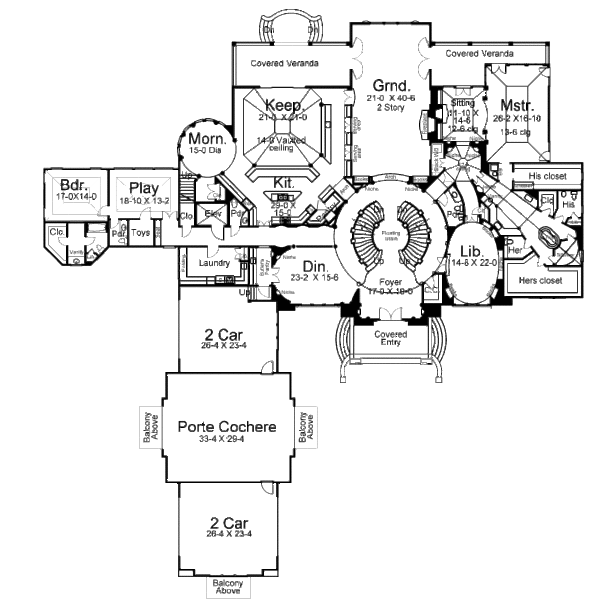 House Blueprint - European Floor Plan - Main Floor Plan #119-354