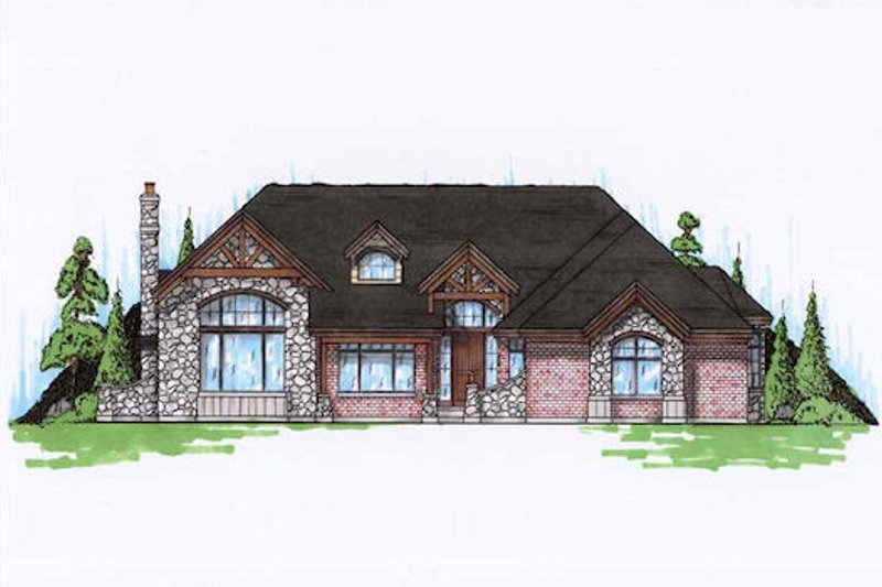 Home Plan - European Exterior - Front Elevation Plan #5-318