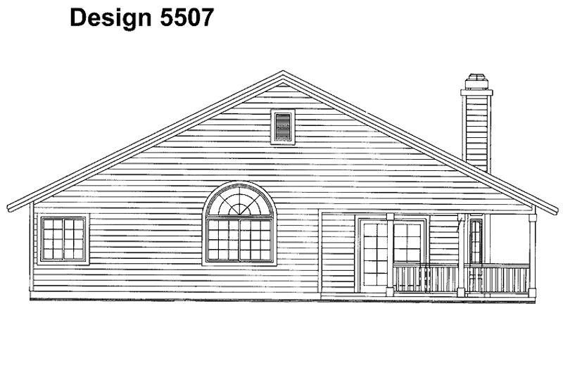 Home Plan - Exterior - Rear Elevation for Country House Plan #72-1079 - 3 bed, 2 bath