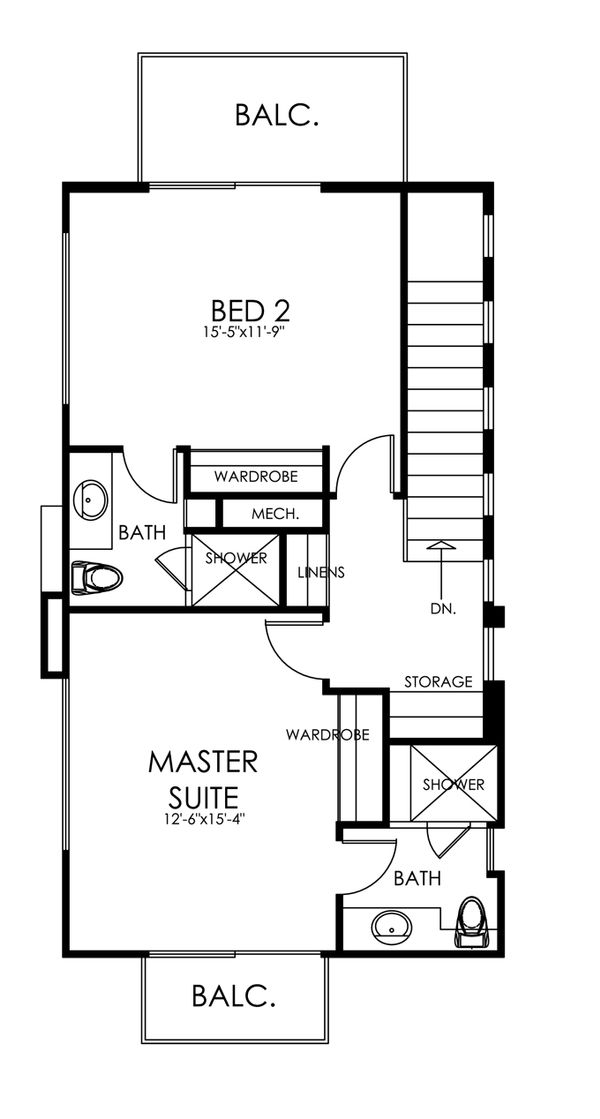 Traditional Floor Plan - Upper Floor Plan #484-13