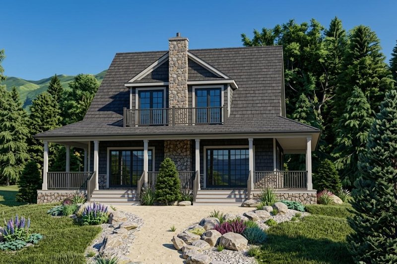 House Blueprint - Exterior - Rear Elevation 2 for Craftsman House Plan #1064-15 - 4 bed, 2.5 bath