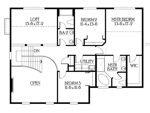 House Plan Design - Craftsman Floor Plan - Upper Floor Plan #132-309