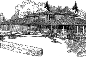 Prairie Exterior - Front Elevation Plan #60-933