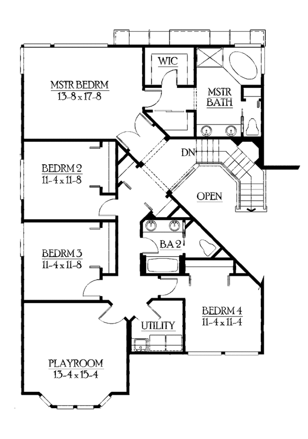 Home Plan - Craftsman Floor Plan - Upper Floor Plan #132-408