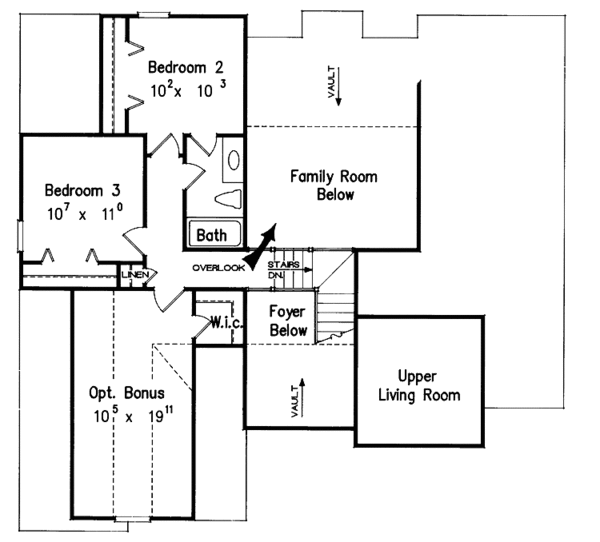 Traditional Floor Plan - Upper Floor Plan #927-244