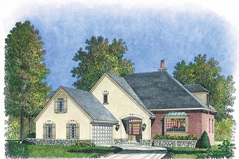 House Blueprint - Exterior - Front Elevation 3 for Country House Plan #1016-104 - 3 bed, 2.5 bath