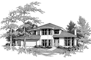 Contemporary Exterior - Front Elevation Plan #48-739