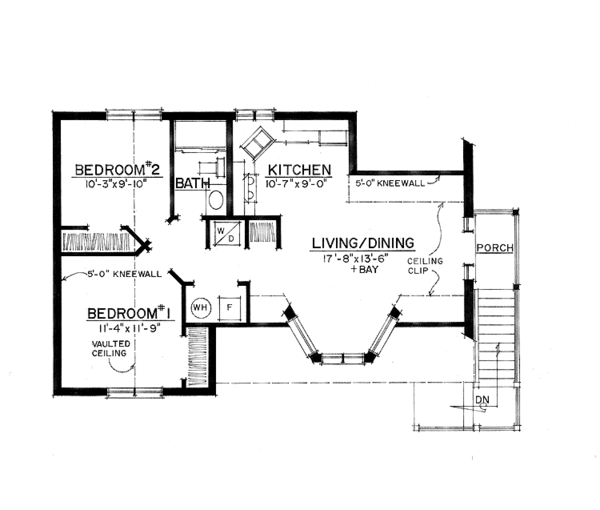 Architectural House Design - Colonial Floor Plan - Upper Floor Plan #1016-87