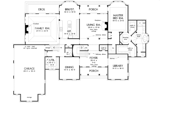 Floor Plan - Main Floor for European House Plan #929-479 - 5 bed, 4.5 bath
