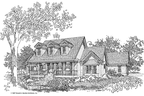Exterior - Front Elevation 3 for Country House Plan #929-345 - 4 bed, 3.5 bath