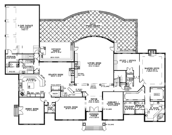 House Design - Traditional Floor Plan - Main Floor Plan #17-2784