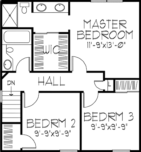 Architectural House Design - Colonial Floor Plan - Upper Floor Plan #320-927
