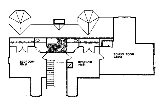 Floor Plan - Upper Floor for Country House Plan #30-293 - 3 bed, 2 bath