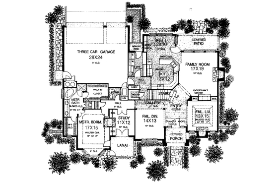 Floor Plan - Main Floor for European House Plan #310-927 - 4 bed, 3.5 bath