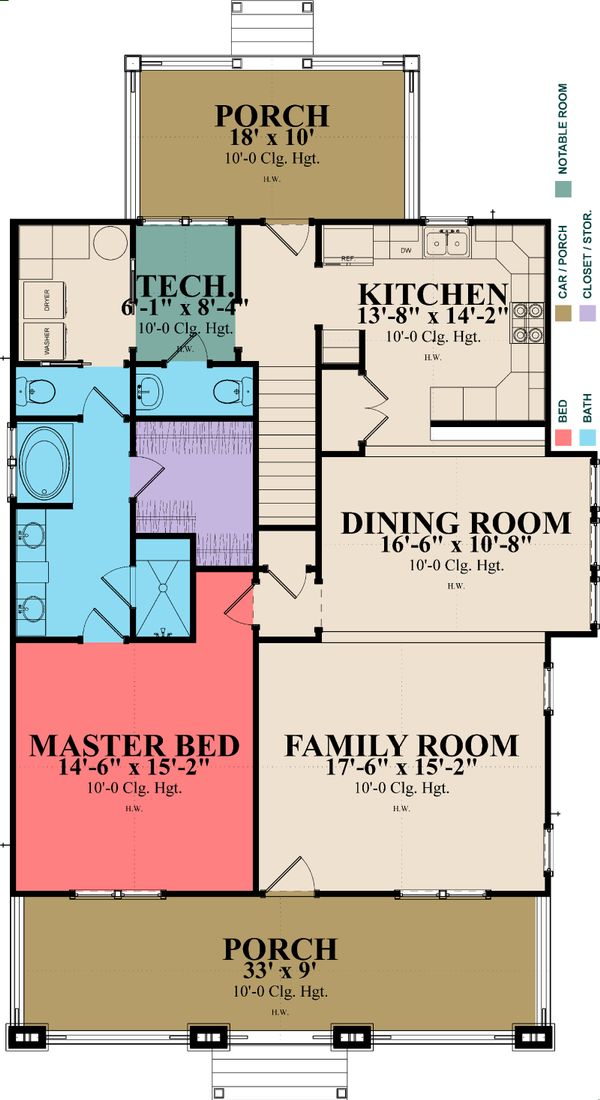 Craftsman Floor Plan - Main Floor Plan #63-381