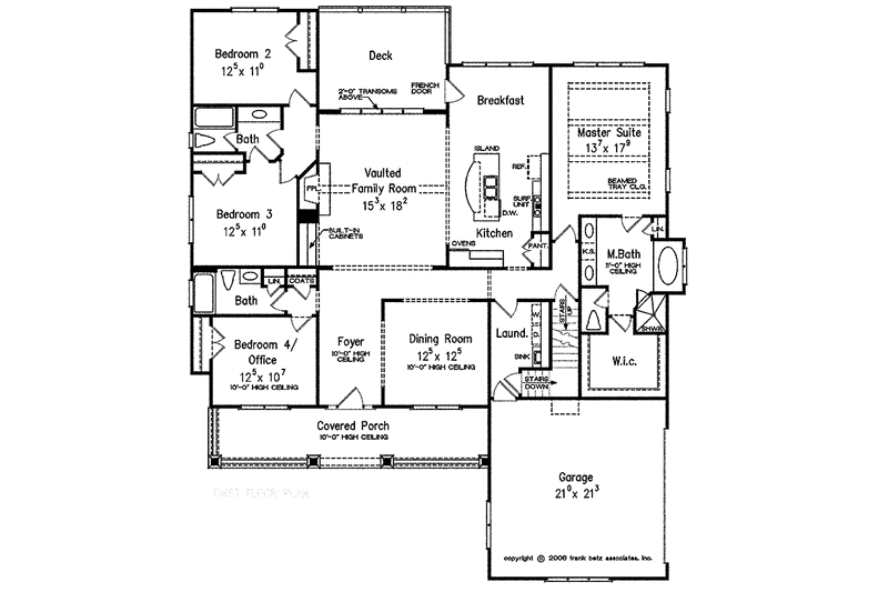 House Blueprint - Floor Plan - Main Floor for Bungalow House Plan #927-418 - 4 bed, 3 bath
